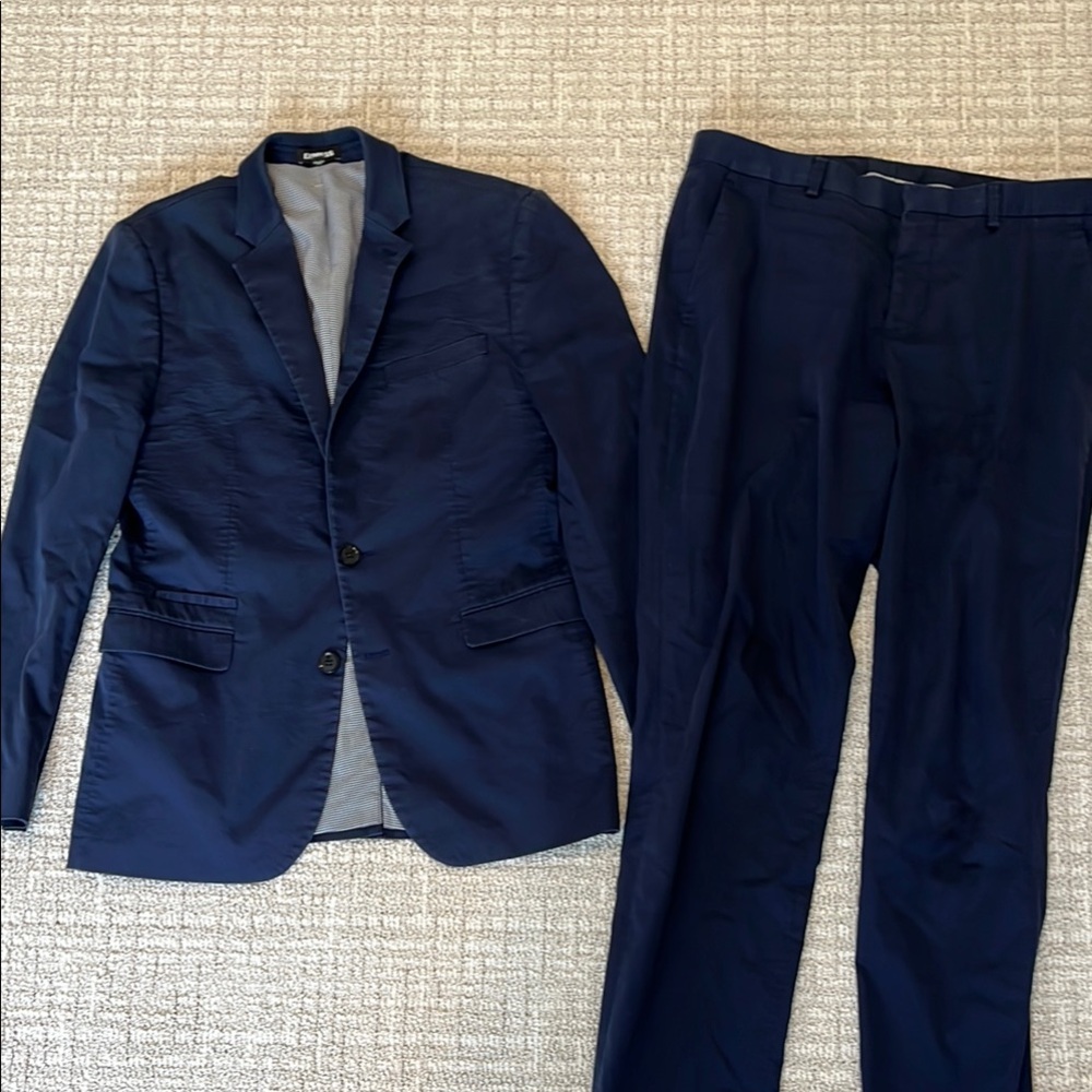 Express Blue Suit Modern Cut